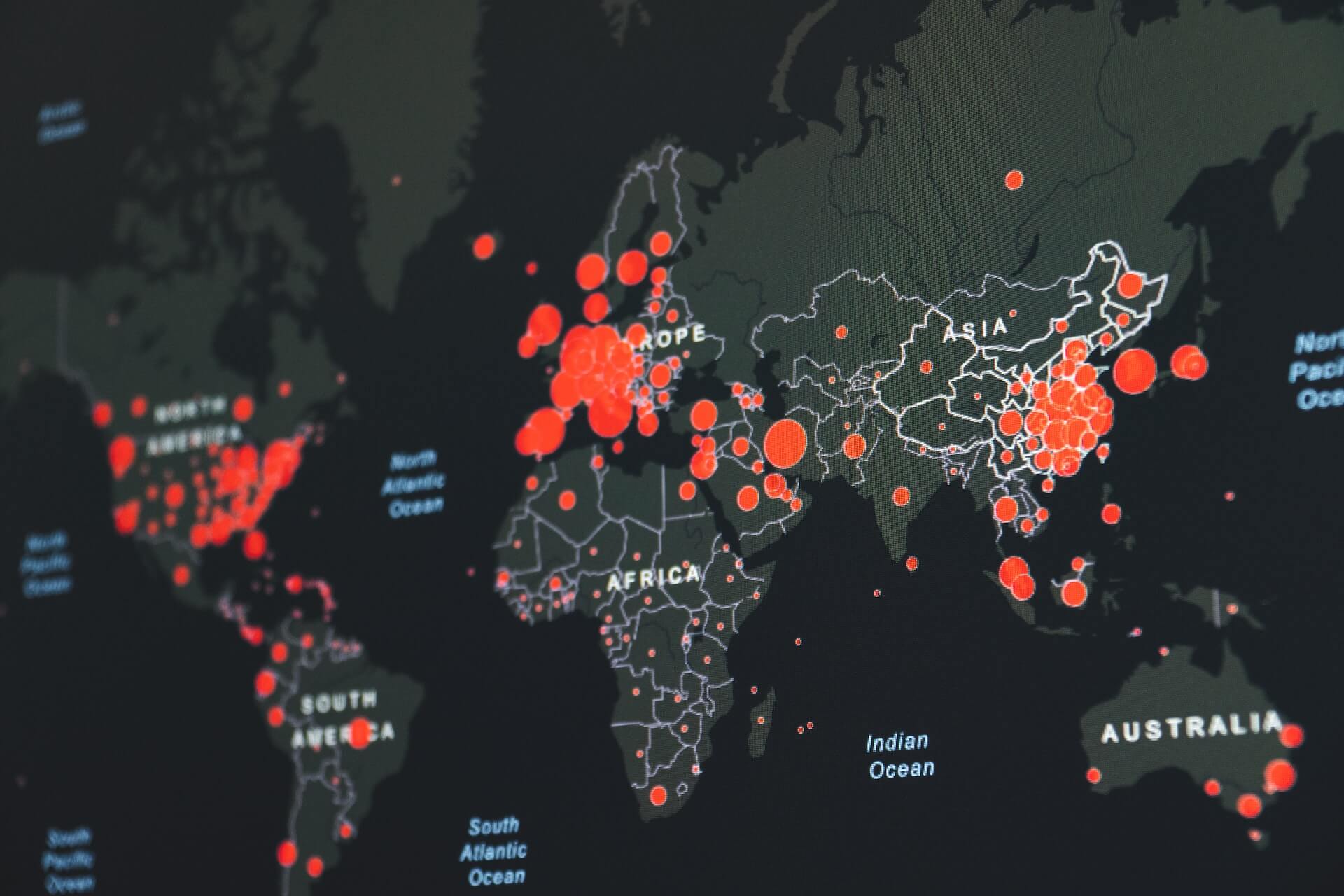 Map of global COVID-19 cases