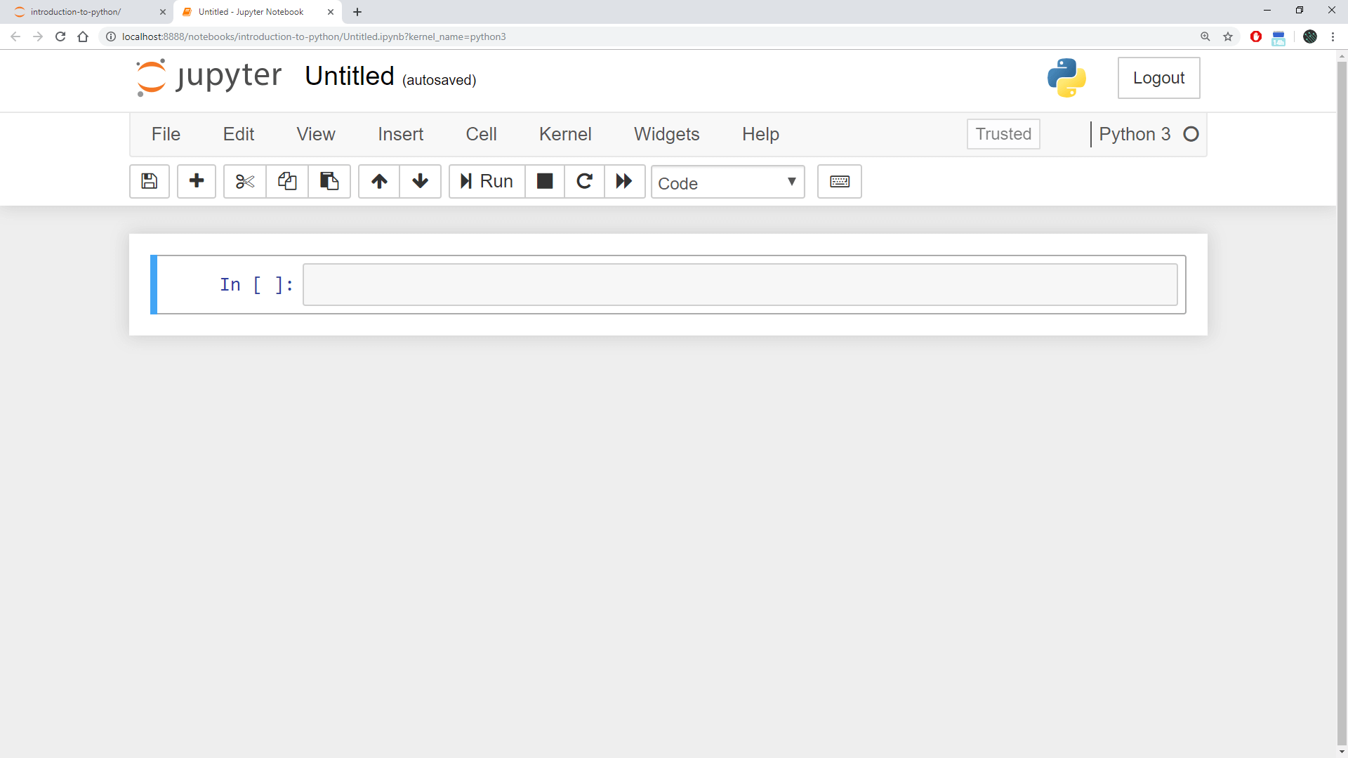 New Jupyter Notebook